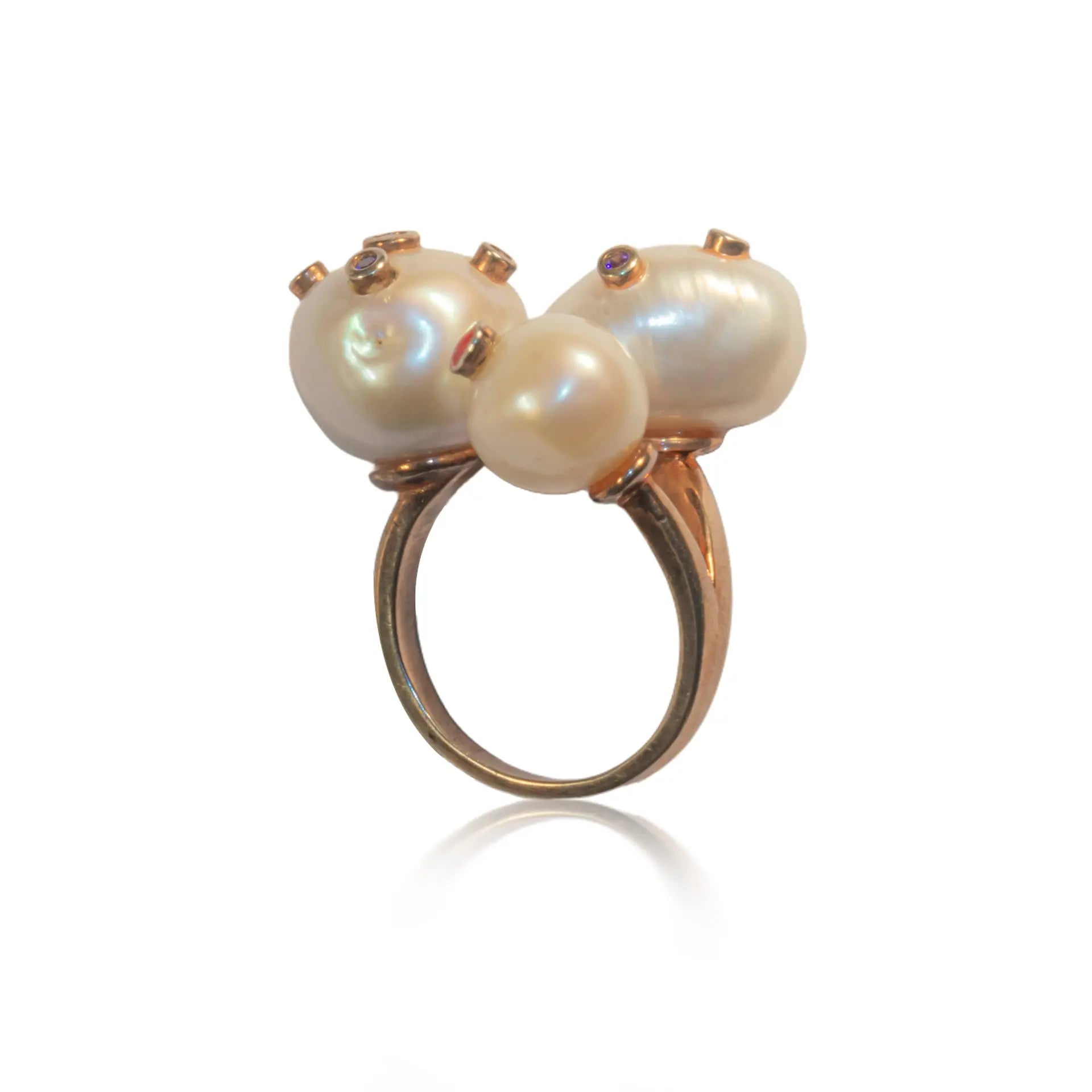 Pearl silver ring Hardik Jewels