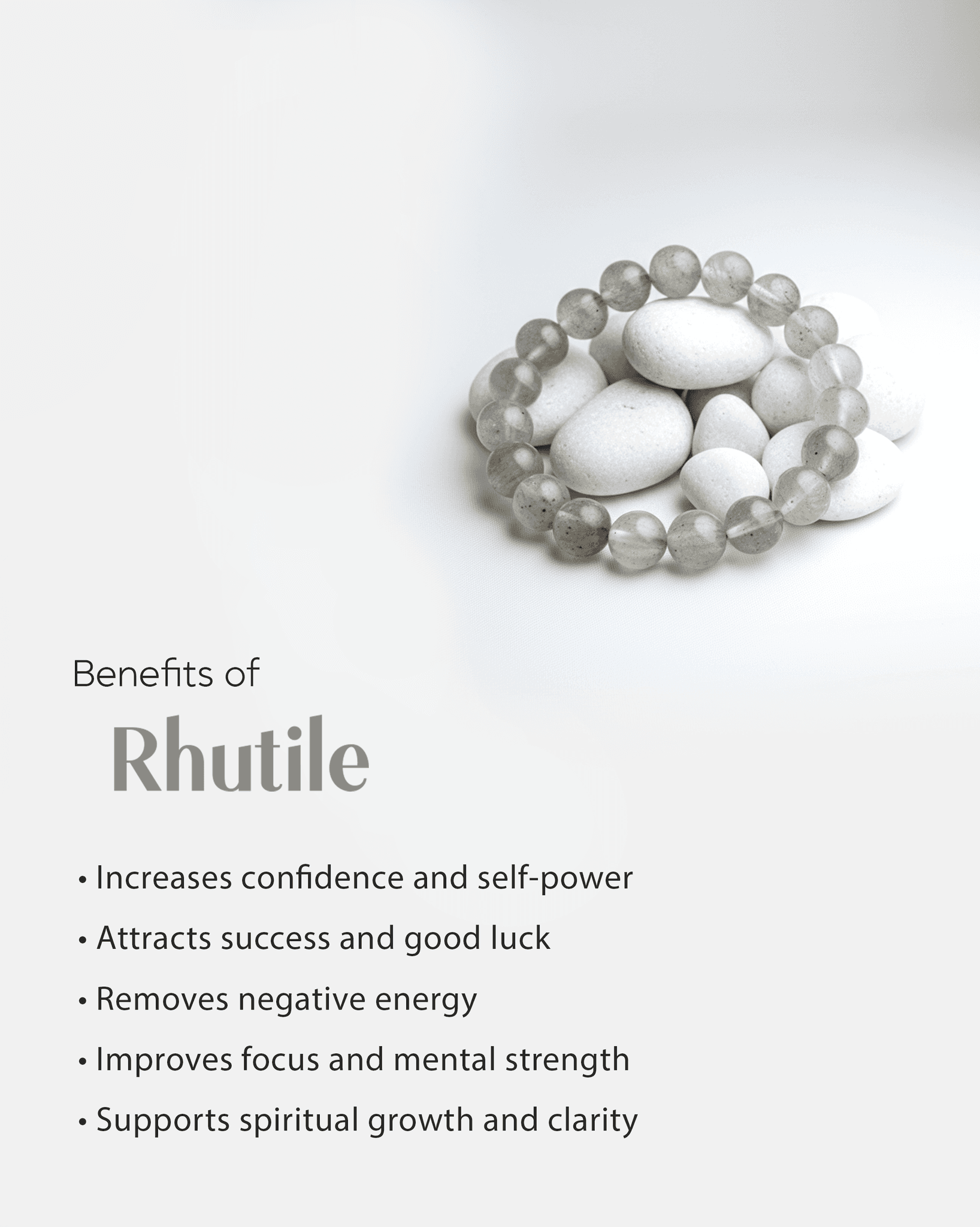 Natural Silver Rutilated Quartz Bracelet | Rare Rhutile Energy Crystal