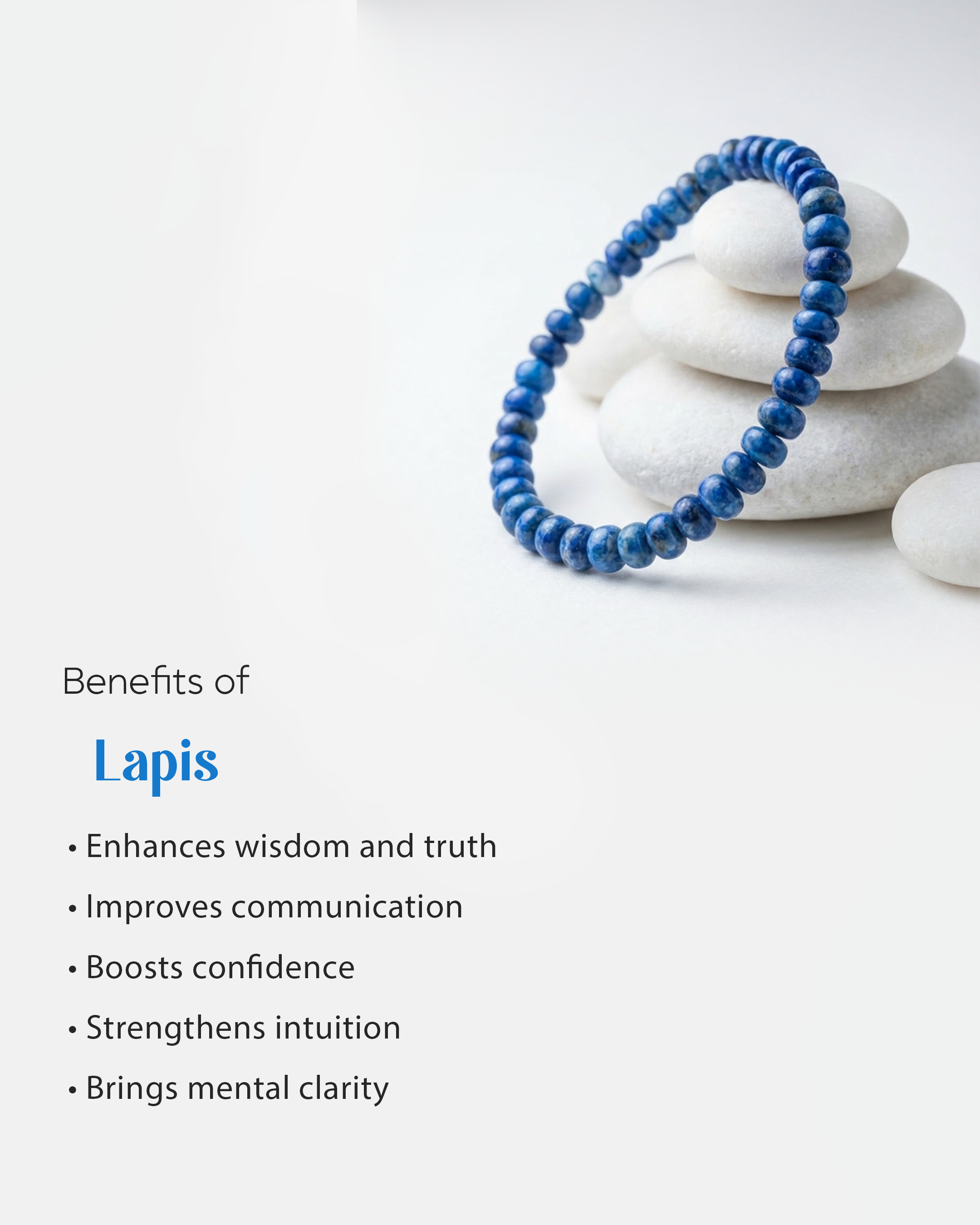 Natural Lapis Lazuli Heishi Bead Bracelet (5mm) | Royal Blue Wisdom Crystal