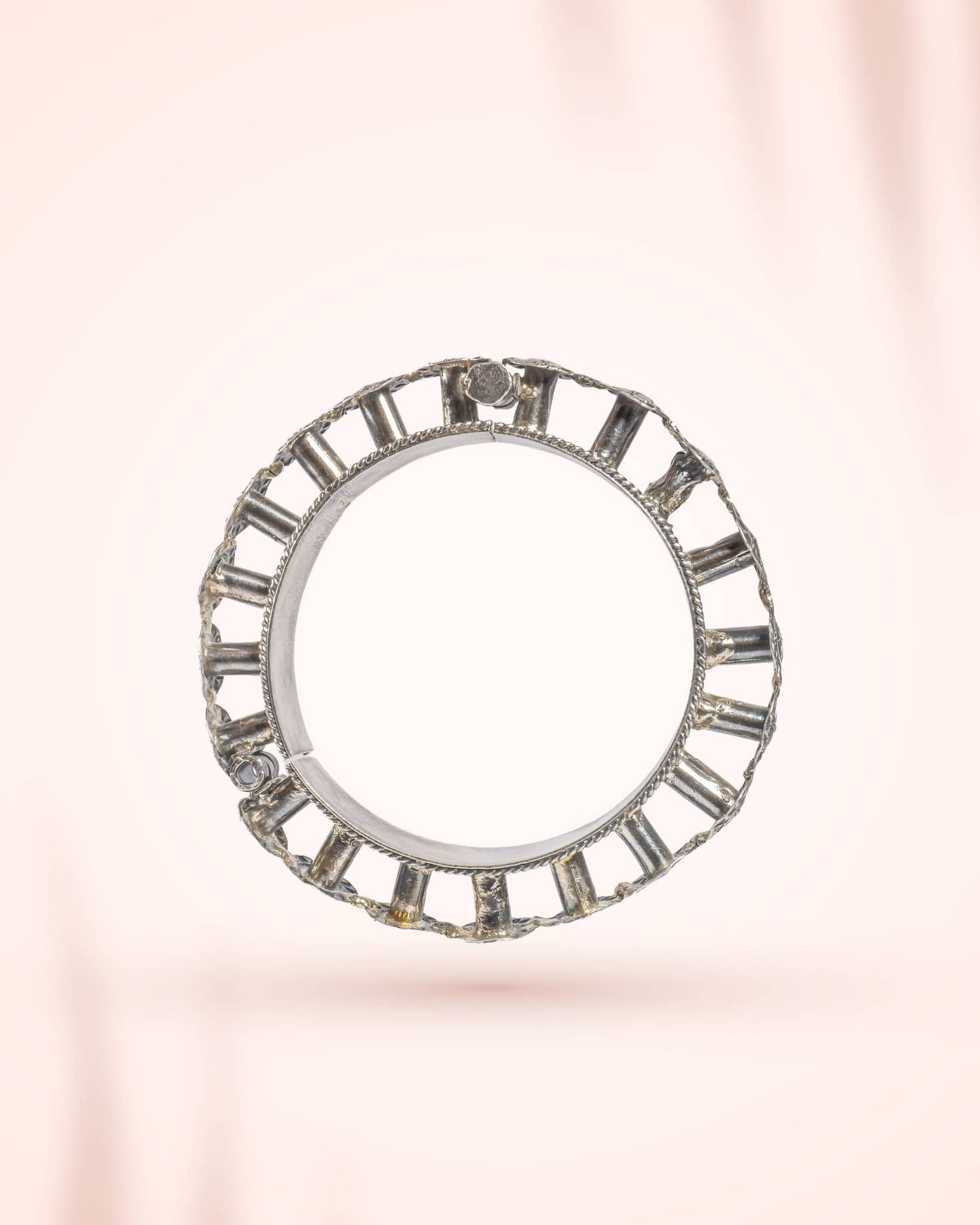 92.5 Sterling Silver Surya Face (Sun God) Statement Bangle | Temple Jewelry Kada