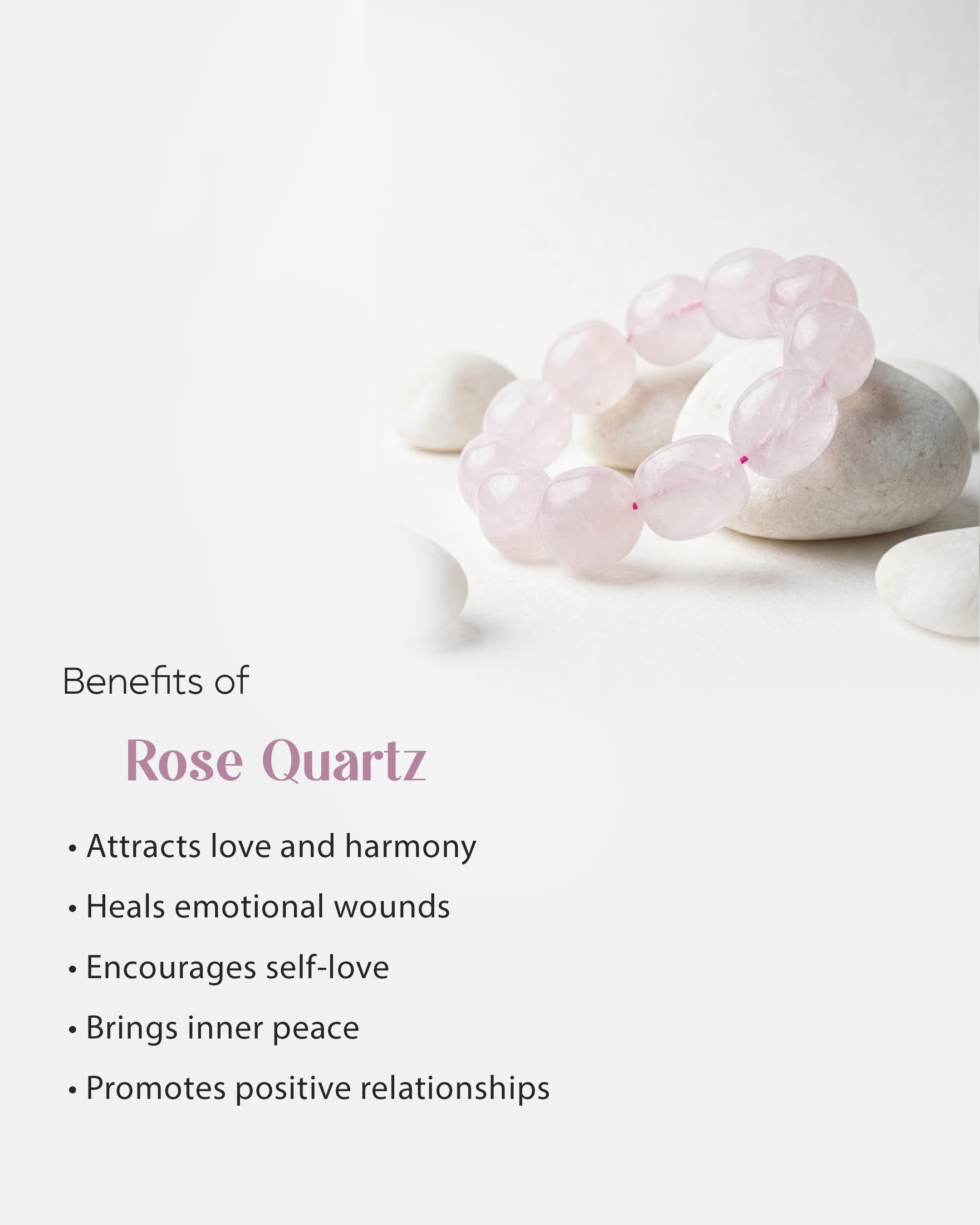 Natural Rose Quartz Tumbled Nugget Bracelet | Organic Love & Healing Crystal