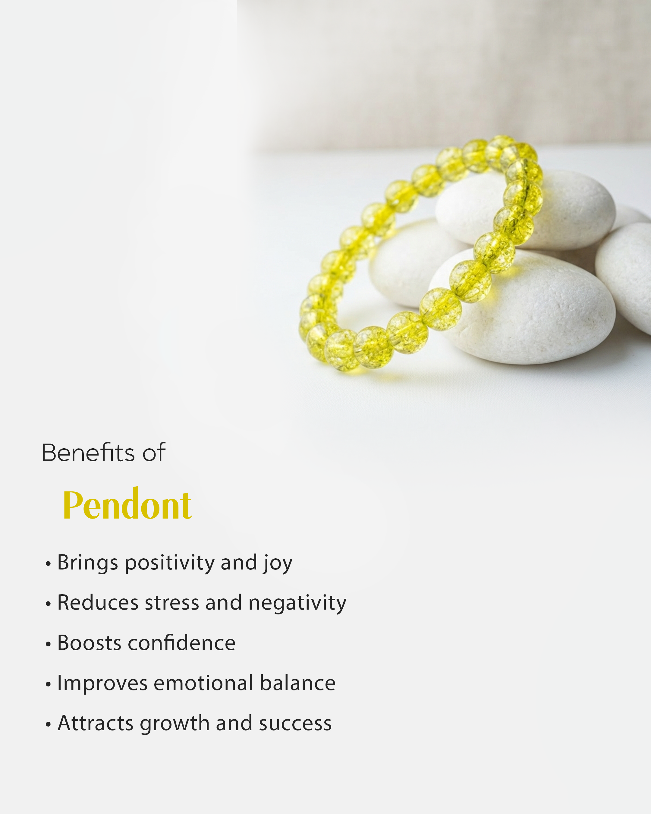 Natural Lemon Quartz Stone Bracelet (8mm) | Solar Plexus Healing Crystal for Joy