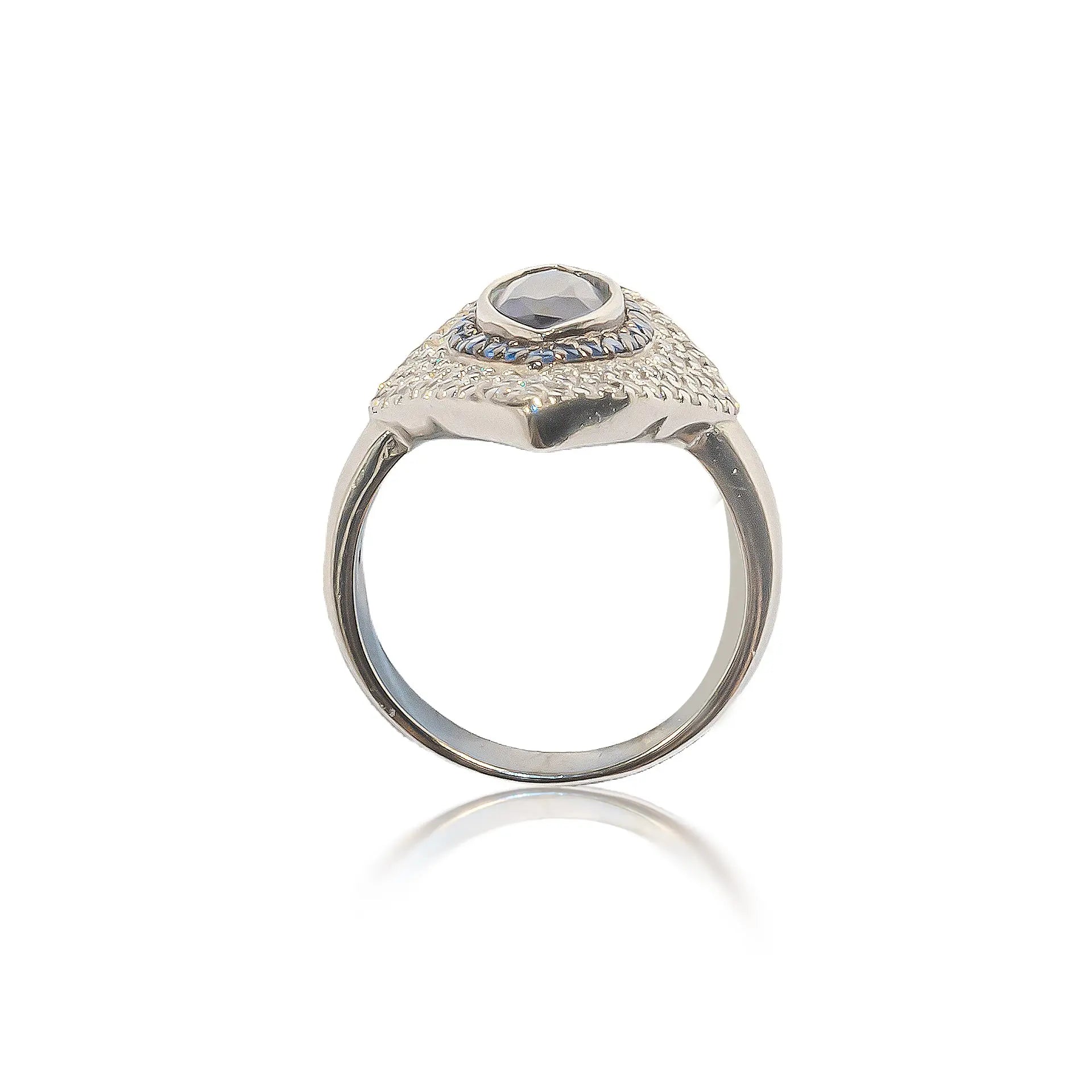 Silver Blue Stone with american diamond Hardik Jewels