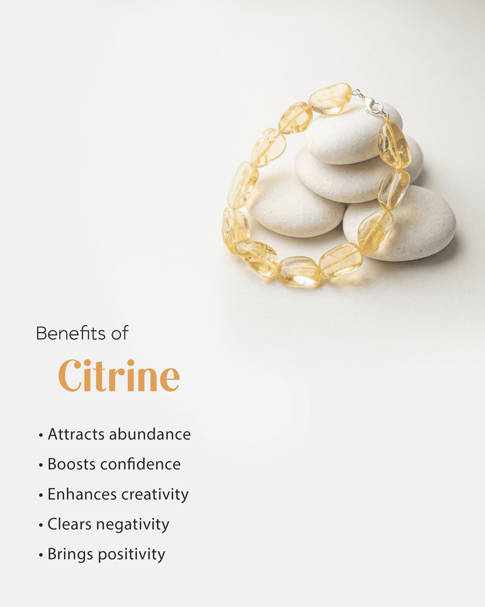 Natural Citrine Jumbo Tumbled Bracelet (14mm) | Wealth & Success Crystal