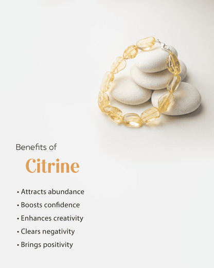 Natural Citrine Jumbo Tumbled Bracelet (14mm) | Wealth &amp; Success Crystal
