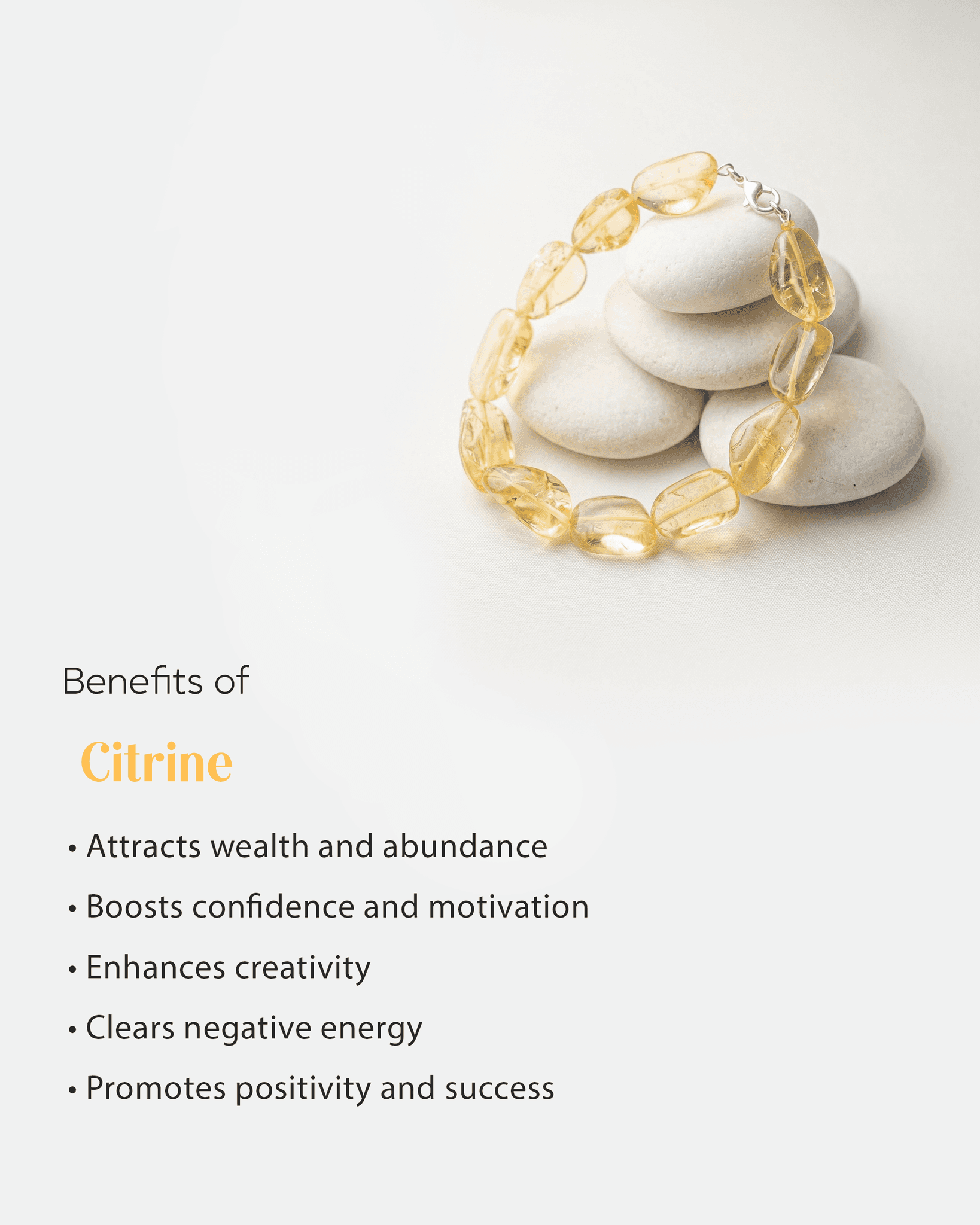 Natural Citrine Tumbled Nugget Bracelet | Wealth & Abundance Healing Crystal