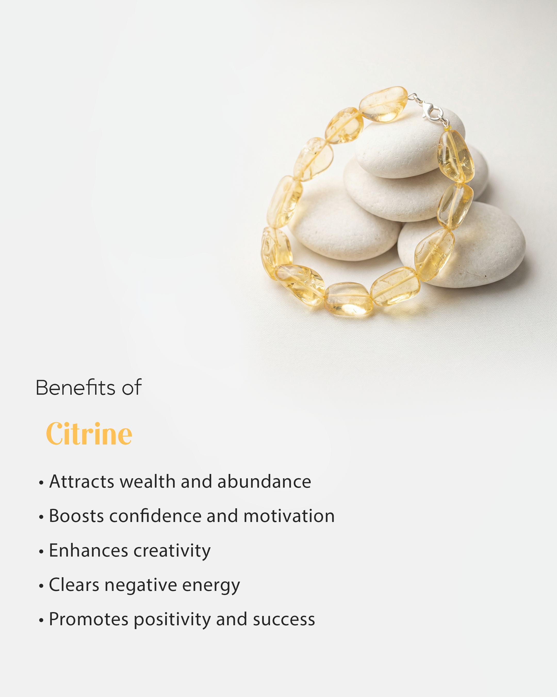 Natural Citrine Tumbled Nugget Bracelet | Wealth & Abundance Healing Crystal