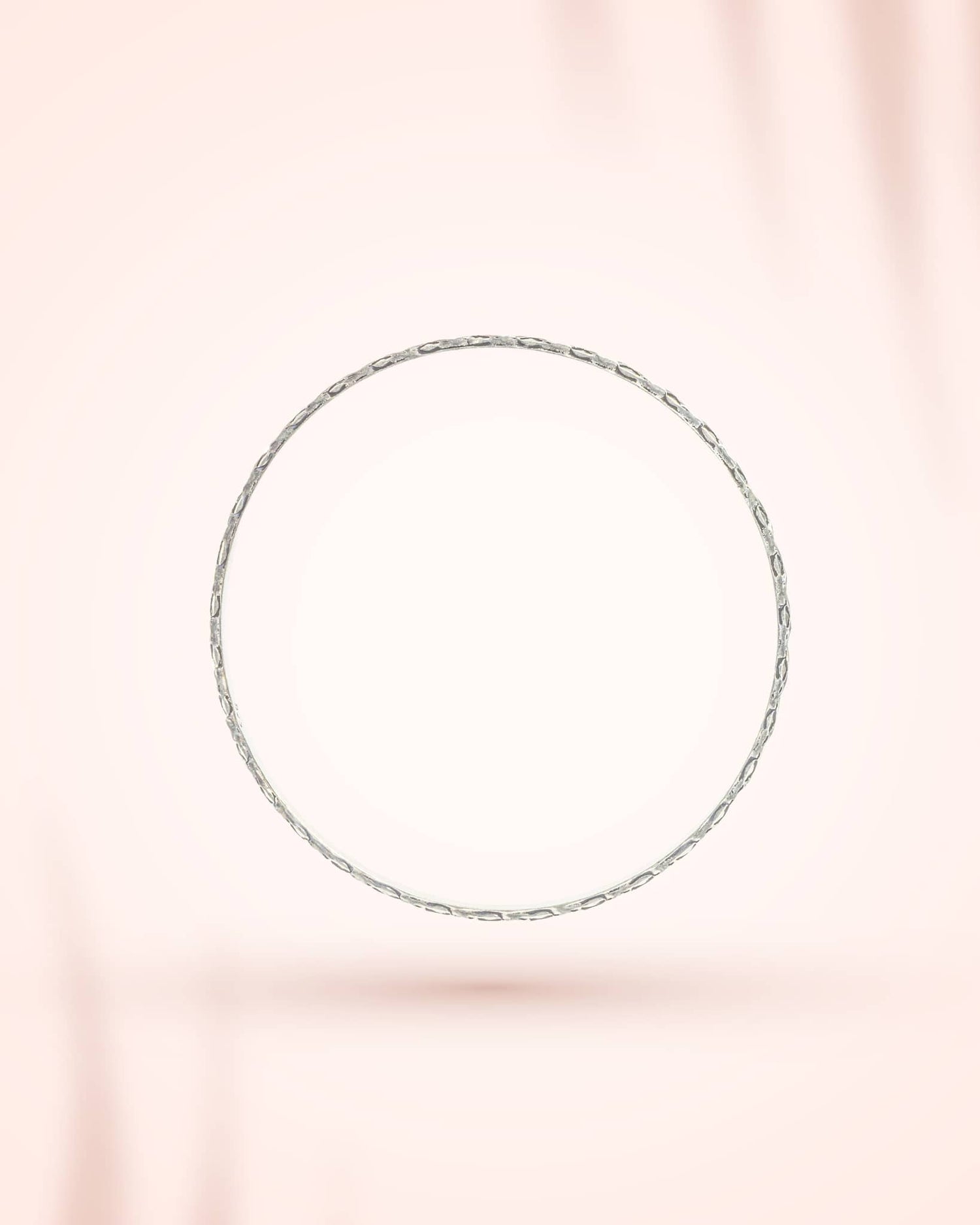92.5 Sterling Silver Diamond Cut Chudi (Pair) | Textured Sparkle Bangles