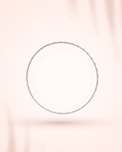 92.5 Sterling Silver Diamond Cut Chudi (Pair) | Textured Sparkle Bangles