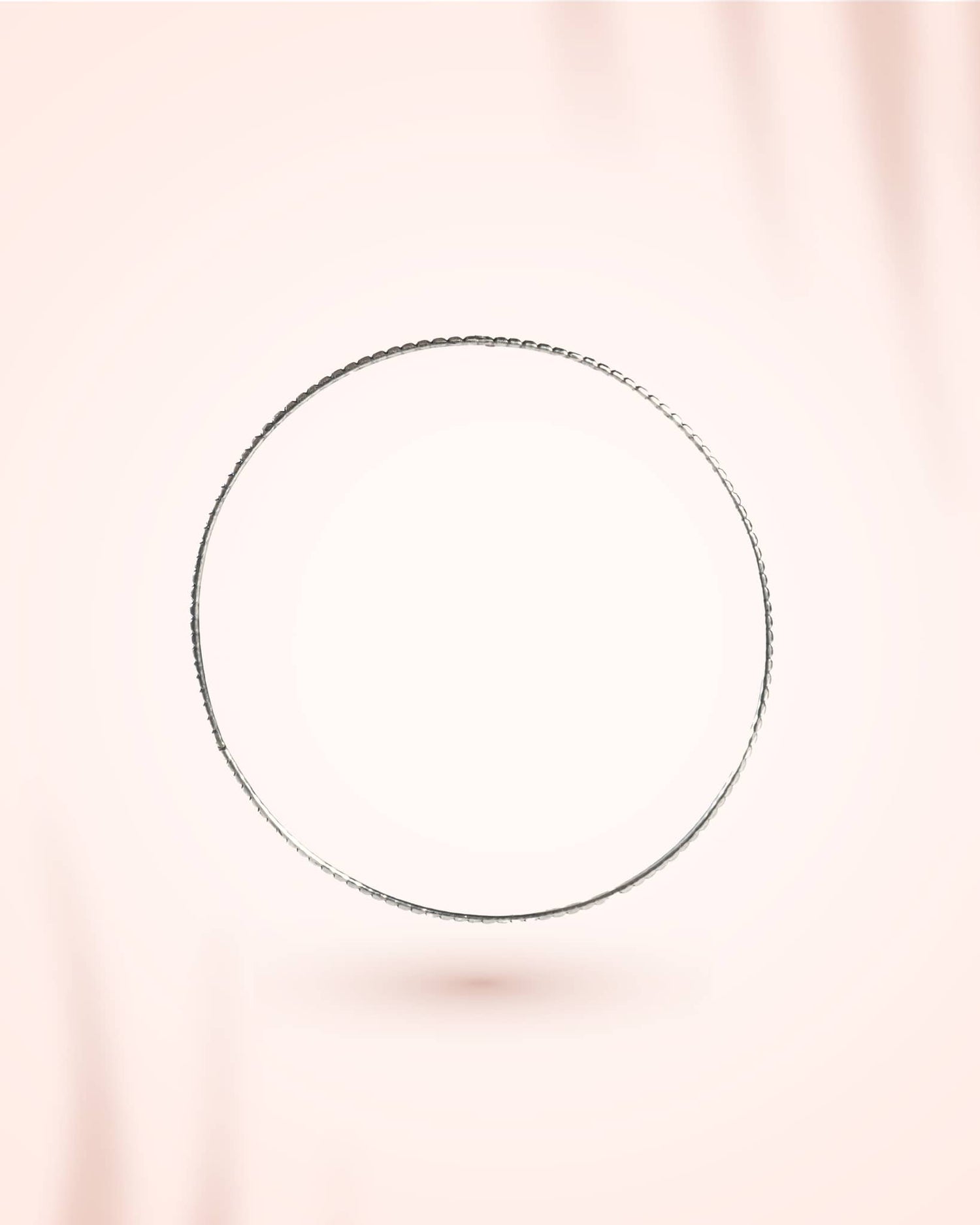 92.5 Sterling Silver Diamond-Cut Thin Bangle | Faceted Stackable Kada
