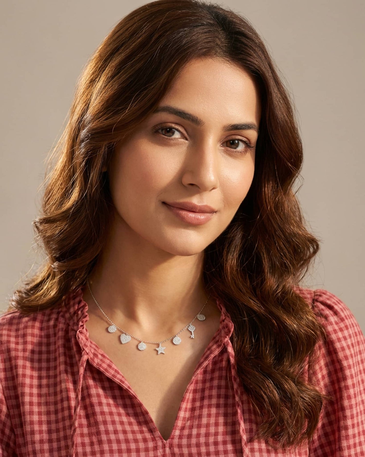 92.5 Sterling Silver Multi-Charm Necklace | CZ Key, Star, Heart &amp; Disc Dangles