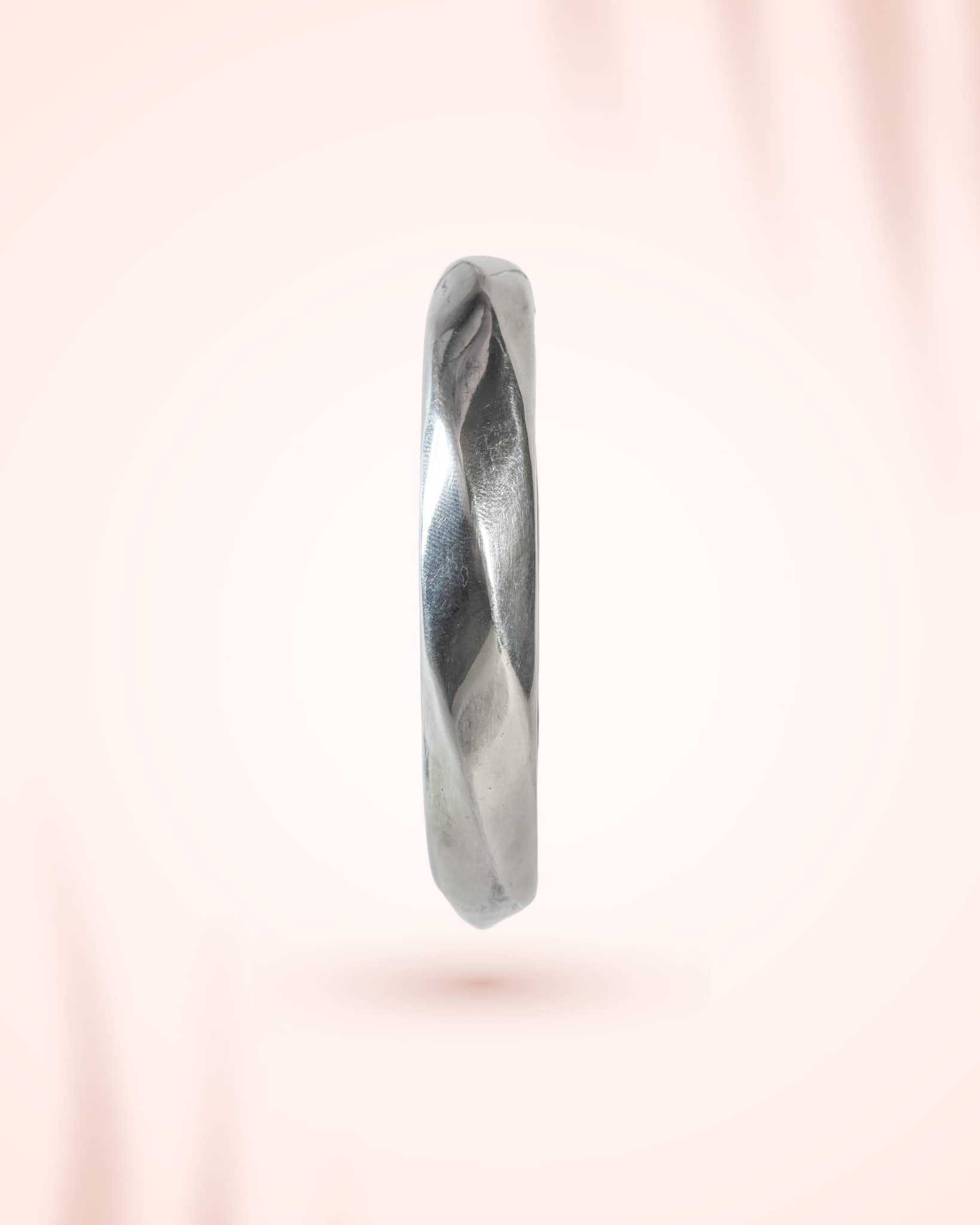 92.5 Sterling Silver Organic Molten Finish Bangle | Modern Sculptural Chunky Kada