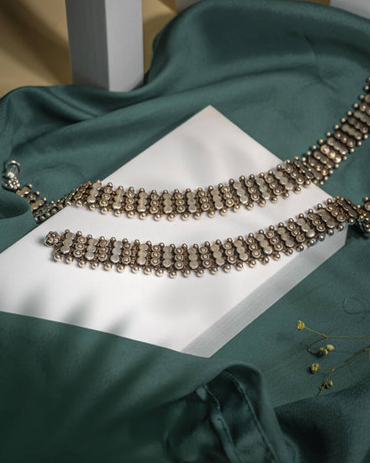 925 Sterling Silver Oxidized Traditional Anklets (Pair) | Heavy Ethnic Bridal Payal