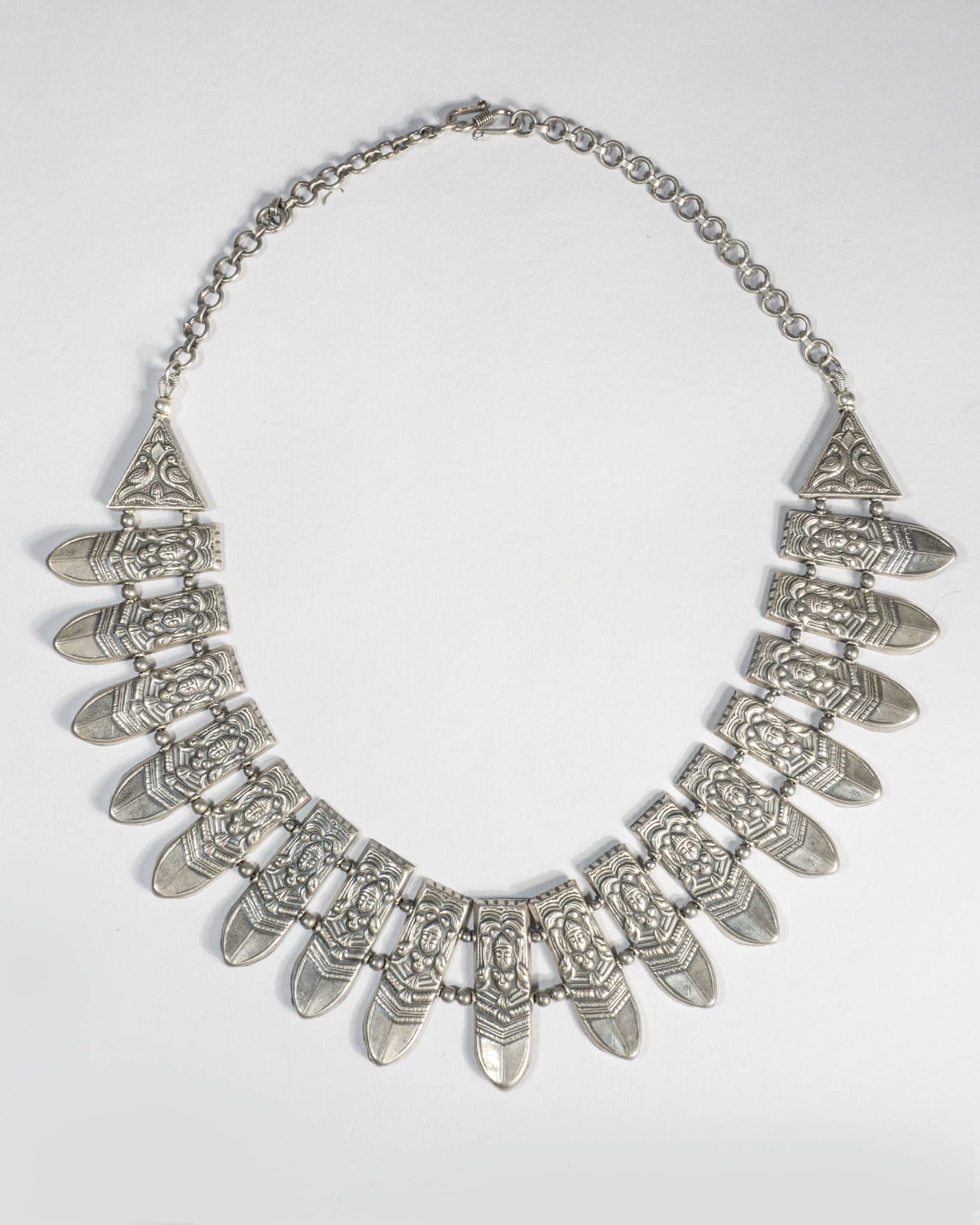 925 Sterling Silver Oxidized Temple Necklace | Goddess Motif Statement Choker