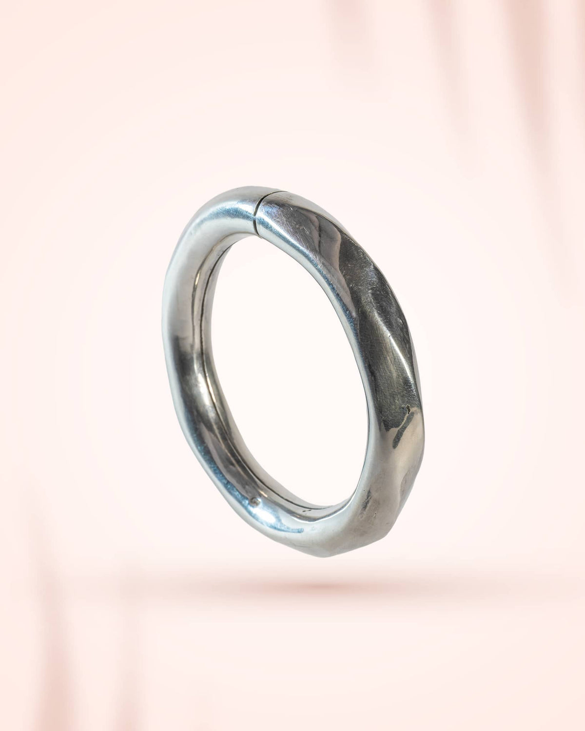 92.5 Sterling Silver Organic Molten Finish Bangle | Modern Sculptural Chunky Kada