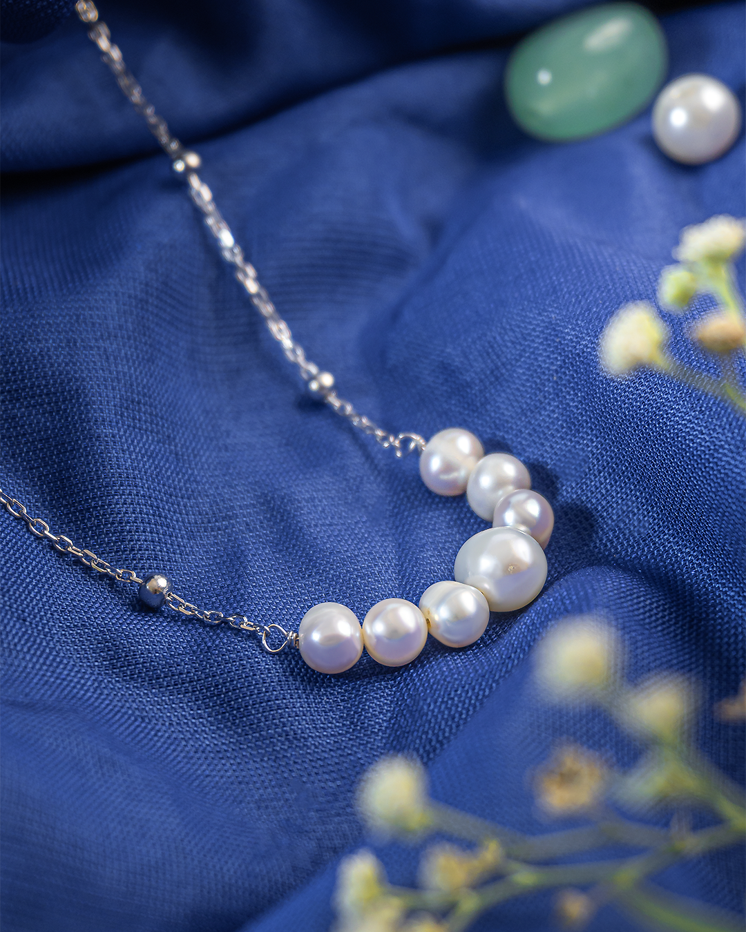 Sterling Silver Natural Pearl Necklace - Hardik Jewels | Created by Design. Defined by You.