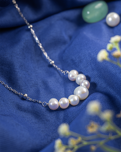 Sterling Silver Natural Pearl Necklace - Hardik Jewels | Created by Design. Defined by You.