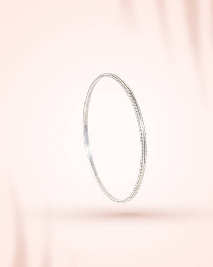 92.5 Sterling Silver Geometric Chevron Cut Bangles (Pair) | Modern Patterned Chudi