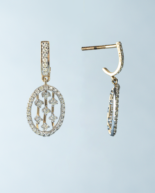 Diamond Pendant Set with Earrings ( without Chain )