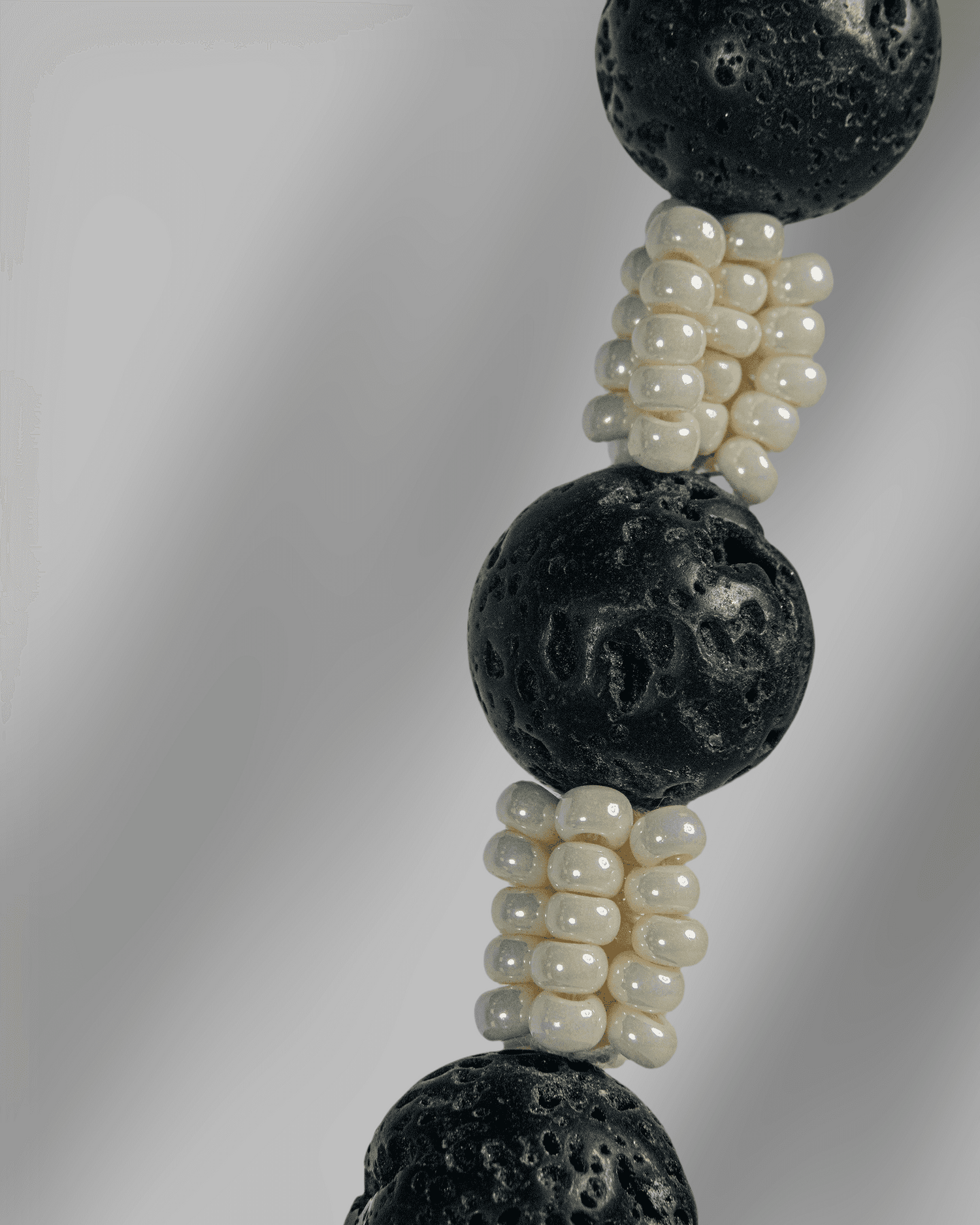 Oxidized 925 Sterling Silver Tribal Claw Pendant Necklace with Lava Beads | Boho Statement Mala