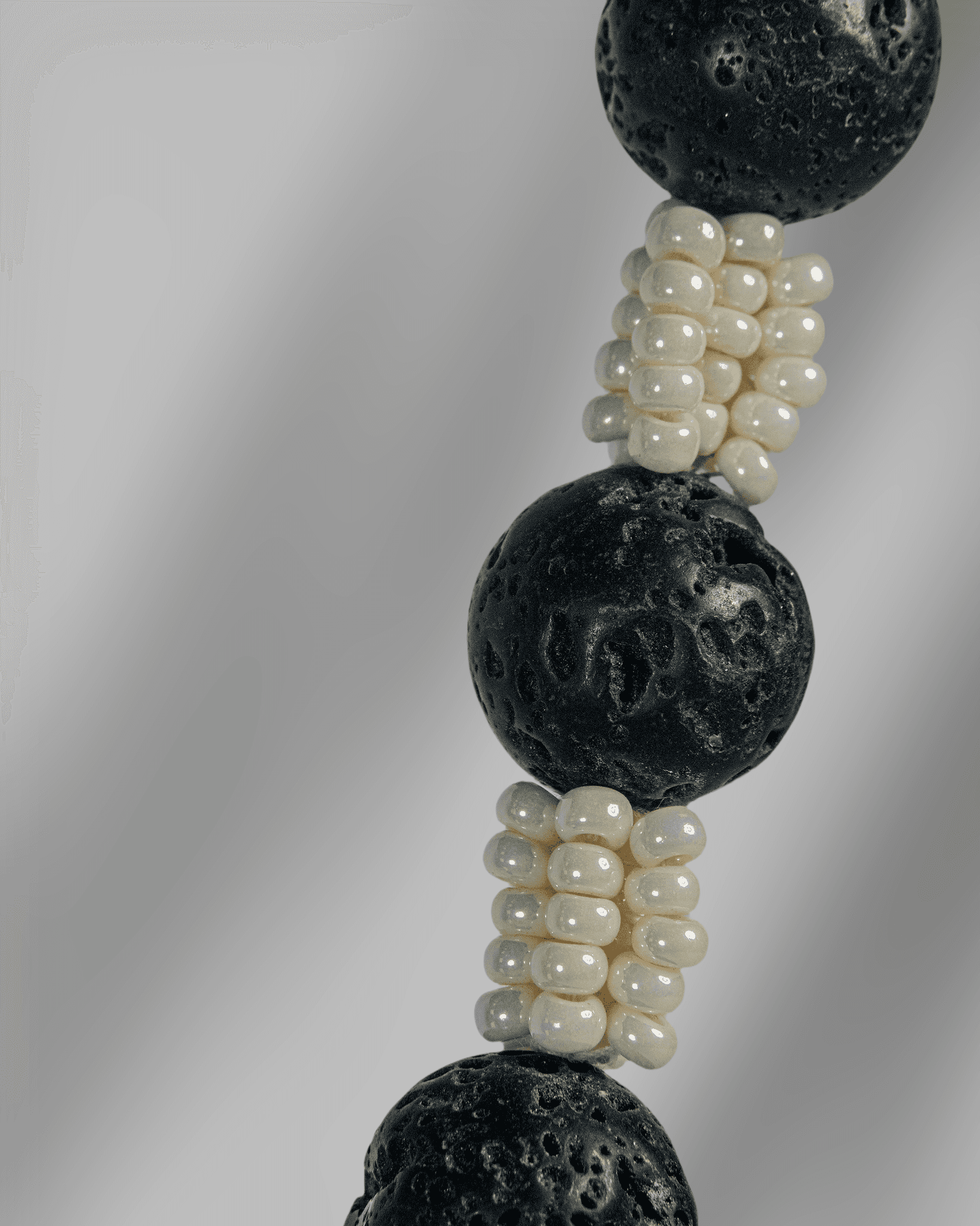 Oxidized 925 Sterling Silver Tribal Claw Pendant Necklace with Lava Beads | Boho Statement Mala
