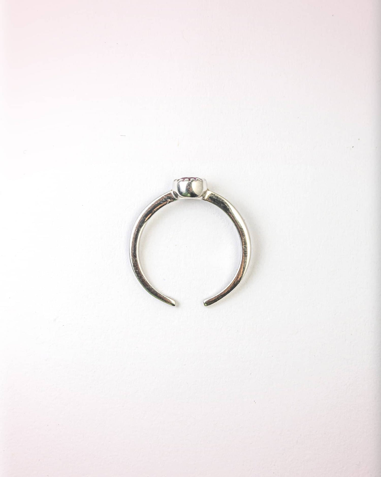 92.5 Sterling Silver Solitaire Pink Stone Toe Rings (Pair) | Minimalist Ruby Bichhiya