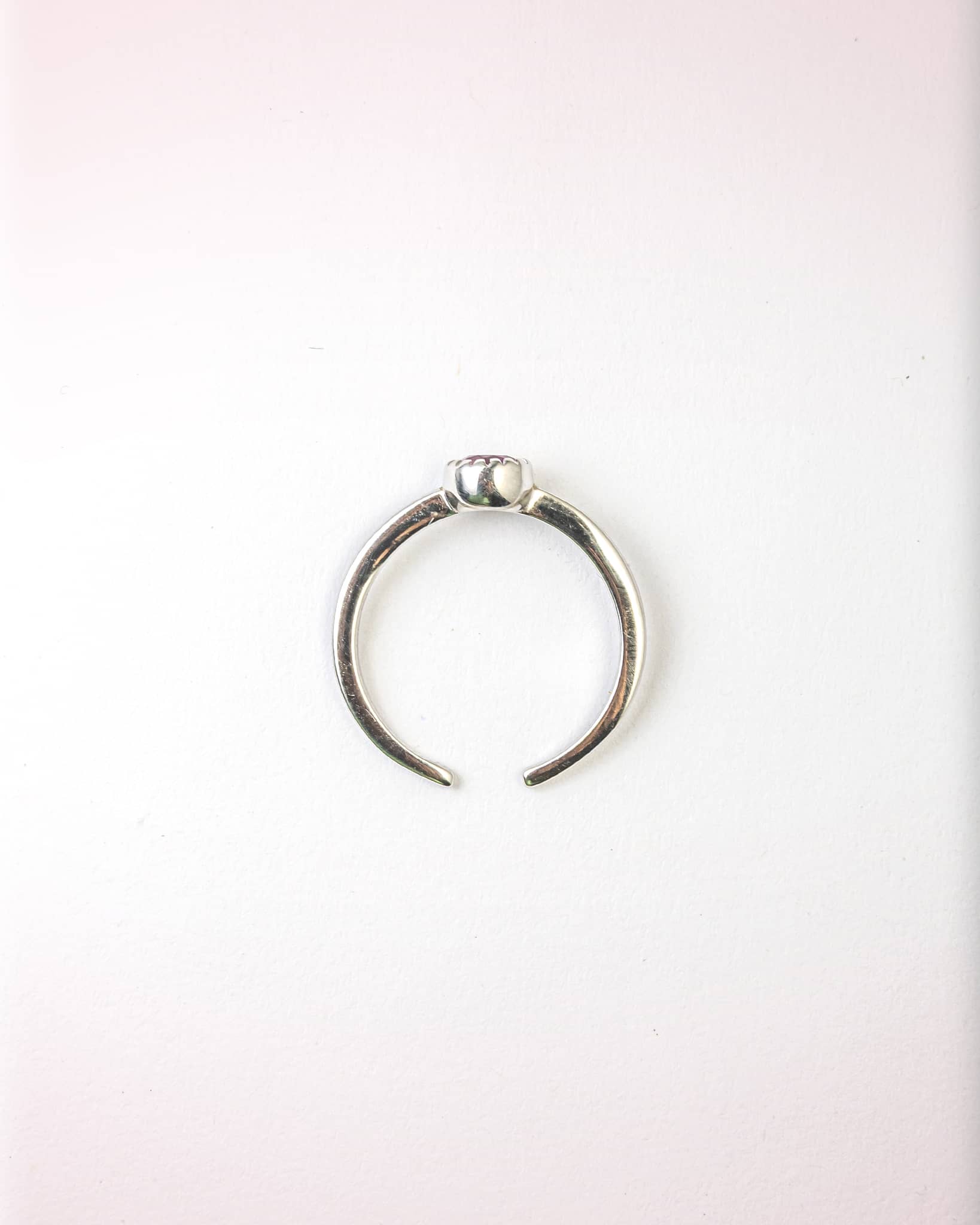 92.5 Sterling Silver Solitaire Pink Stone Toe Rings (Pair) | Minimalist Ruby Bichhiya