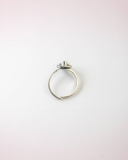 92.5 Sterling Silver Oxidized Green Double Teardrop Toe Rings | Antique Emerald Bichhiya