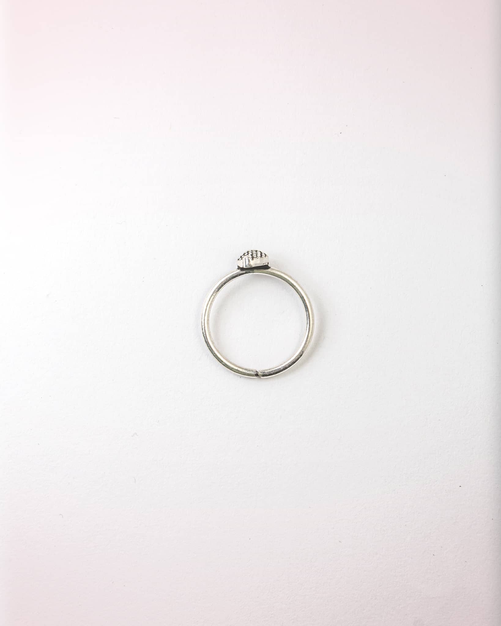 92.5 Sterling Silver Oxidized Dotted Teardrop Toe Rings | Antique Granulated Bichhiya