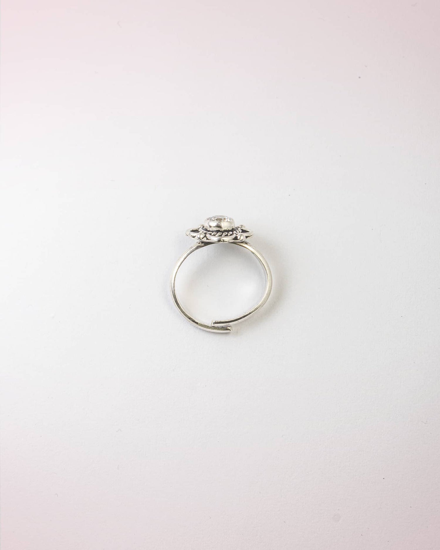 92.5 Sterling Silver Oxidized Pearl Floral Toe Rings | Antique Moti Bichhiya