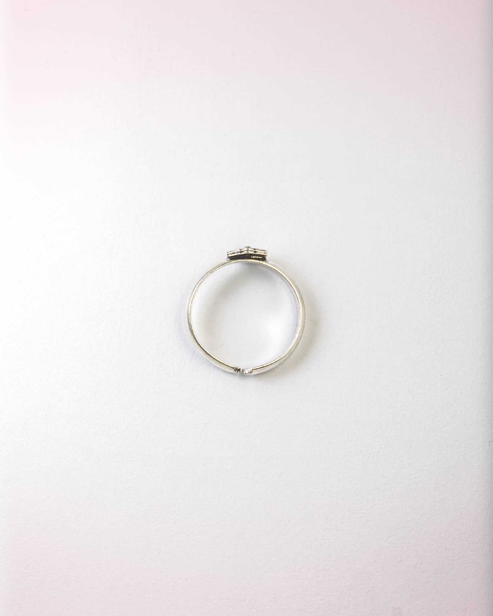 92.5 Sterling Silver Oxidized Dotted Clover Toe Rings | Antique Tribal Bichhiya