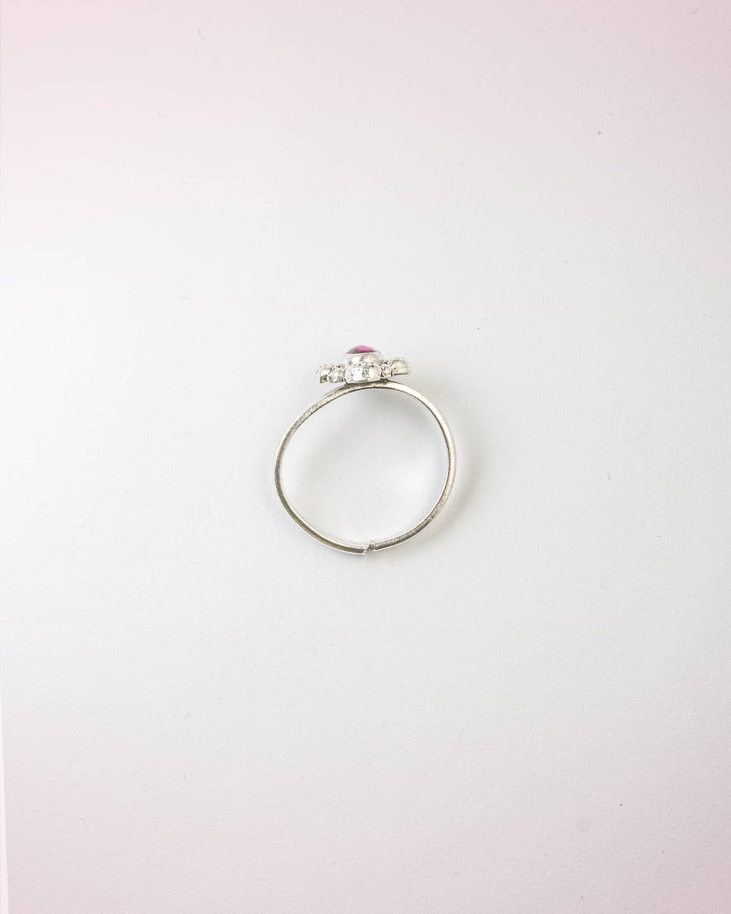 92.5 Sterling Silver Oxidized Purple Stone Oval Cluster Toe Rings | Antique Royal Bichhiya