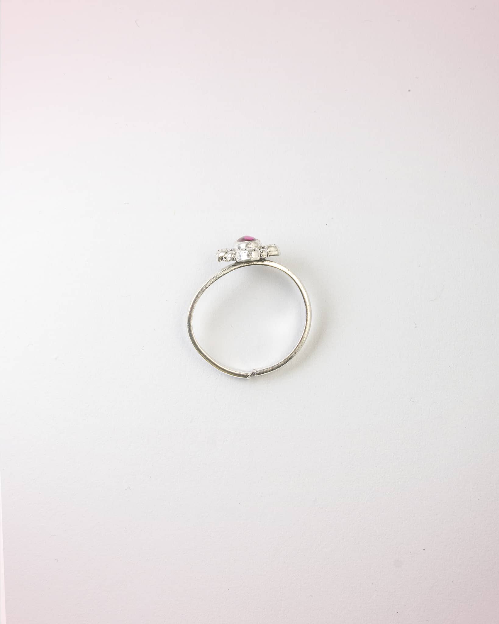 92.5 Sterling Silver Oxidized Purple Stone Oval Cluster Toe Rings | Antique Royal Bichhiya