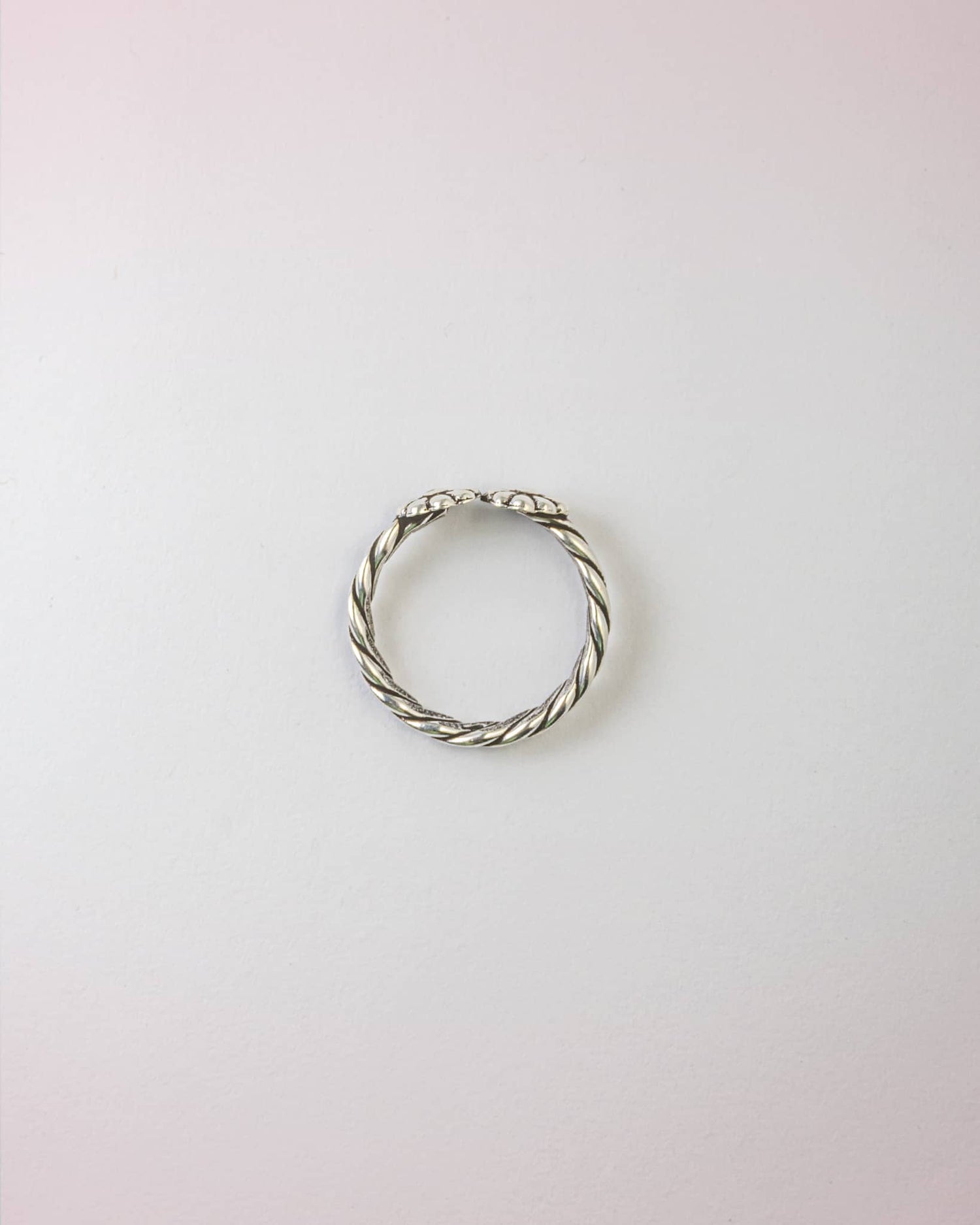 92.5 Sterling Silver Oxidized Double Flower Twisted Toe Rings | Antique Rope Band Bichhiya