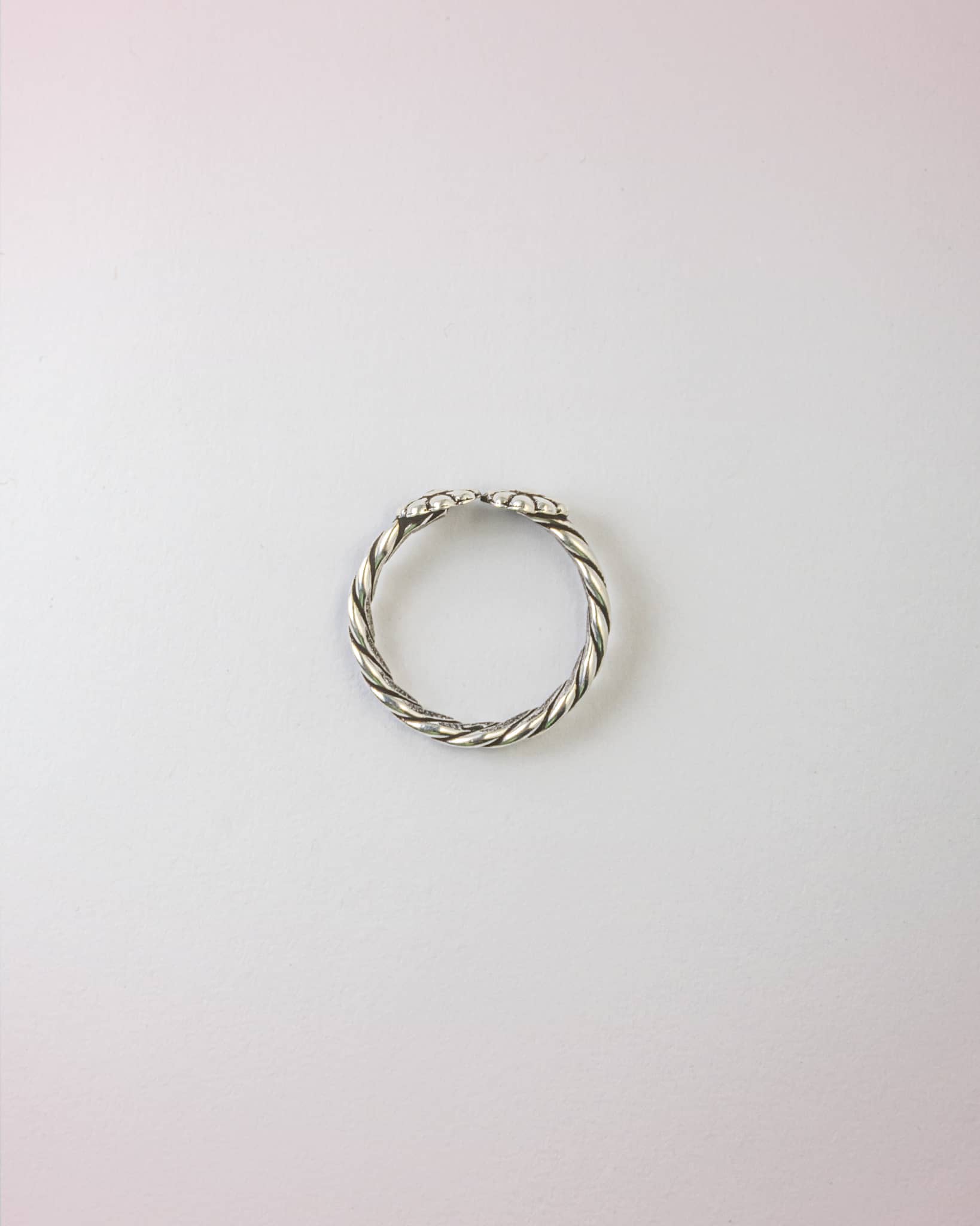 92.5 Sterling Silver Oxidized Double Flower Twisted Toe Rings | Antique Rope Band Bichhiya