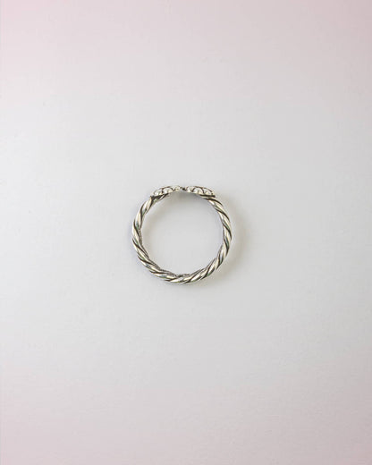 92.5 Sterling Silver Oxidized Double Flower Twisted Toe Rings | Antique Rope Band Bichhiya