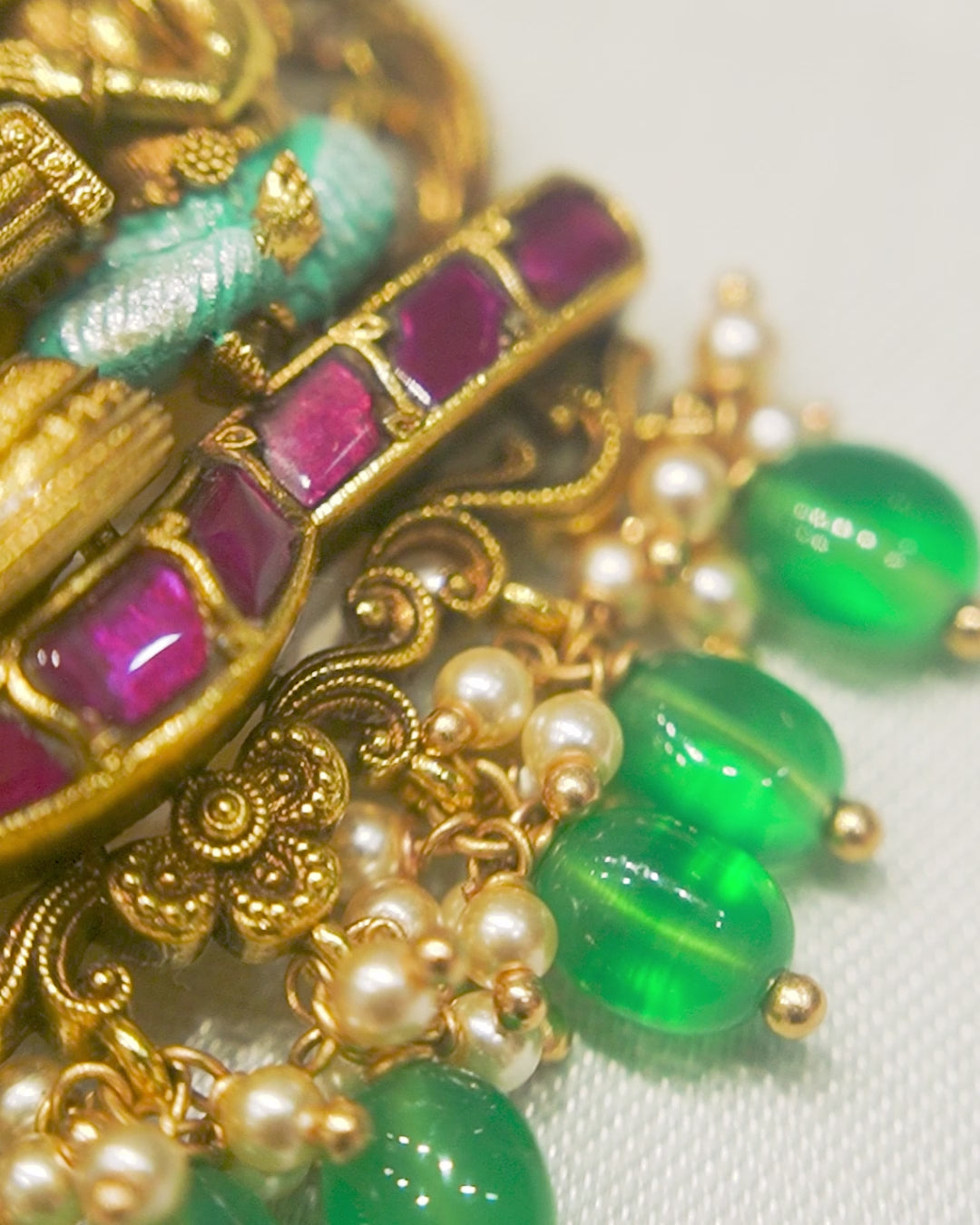 Shiva Parivar Antique Temple Pendant Necklace Set