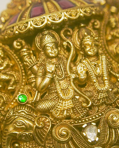 Ram Darbar Peacock Grand Antique Temple Necklace Set