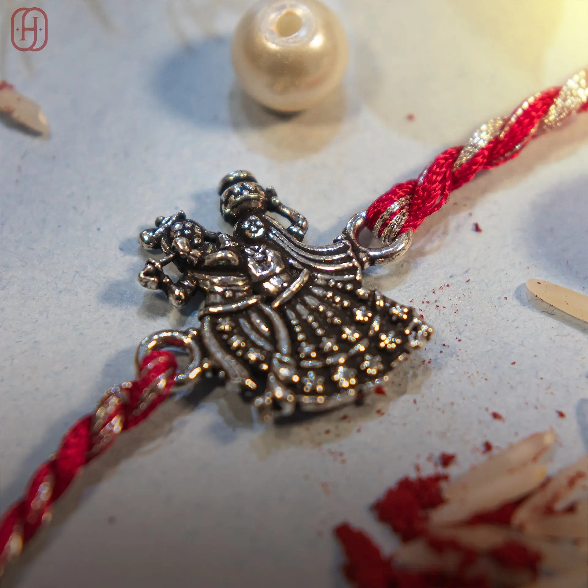 radha krishna 92.5 silver rakhi Hardik Jewels