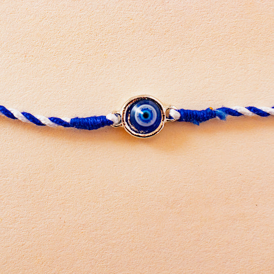 Hardik Jewels Silver Evil Eye Rakhi - Handcrafted 92.5 Silver.