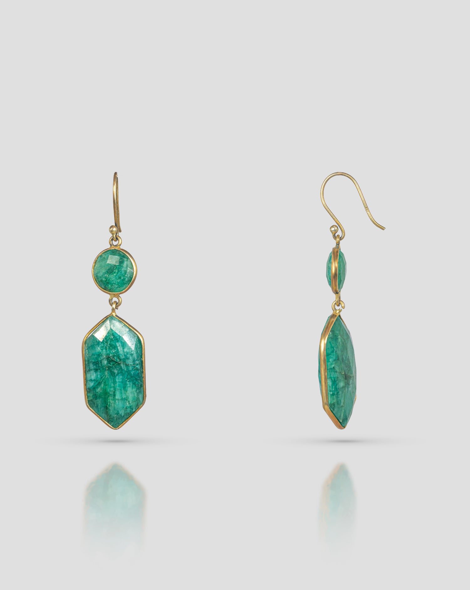 Hardik Jewels 92.5 Silver Gold Plated Geometric Boho Drop Earrings