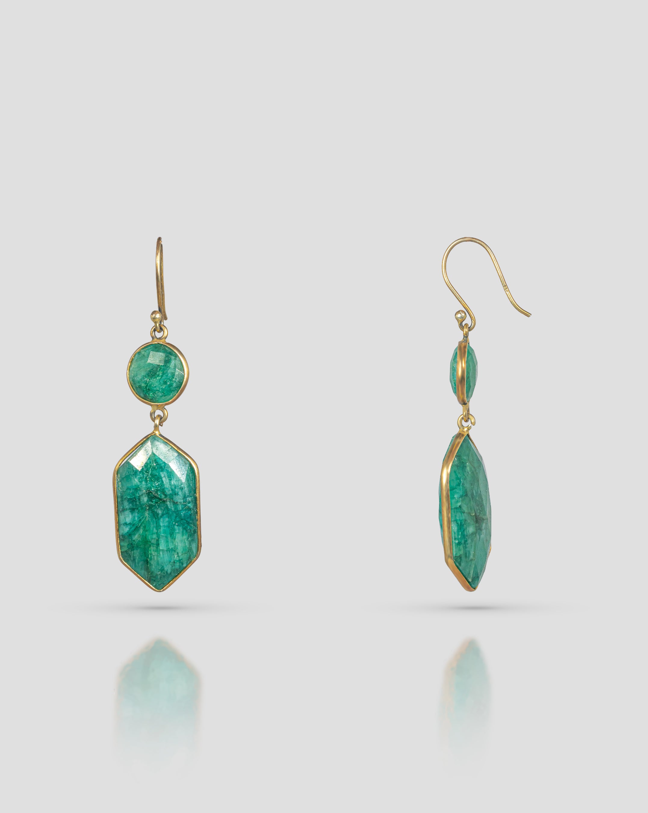 Hardik Jewels 92.5 Silver Gold Plated Geometric Boho Drop Earrings
