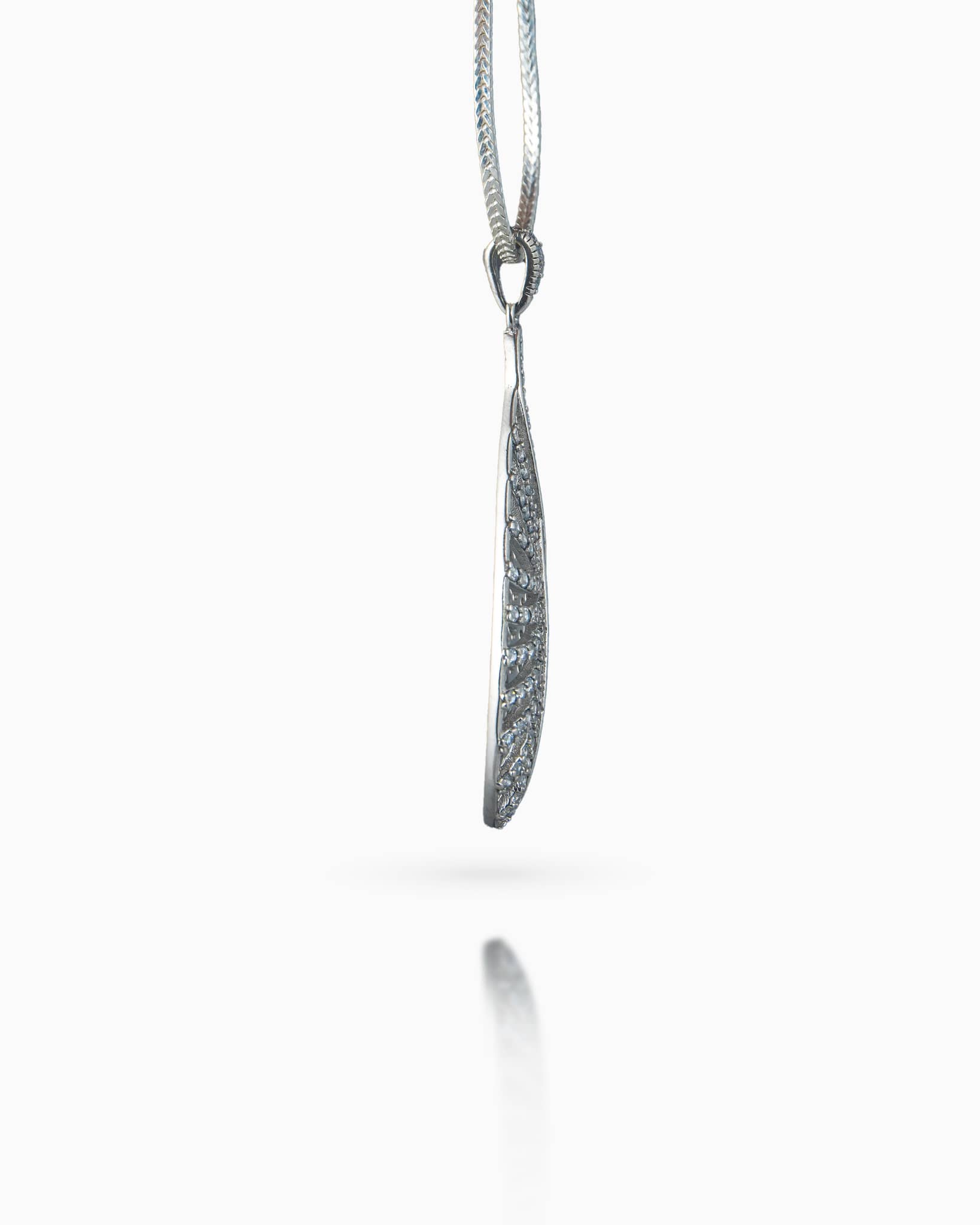 92.5 Sterling Silver CZ Open Teardrop Pendant | Micro-Pave Lattice (Chain Not Included)