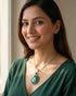 92.5 Sterling Silver Green Malachite Pendant | Twisted Rope Border (Chain Not Included)