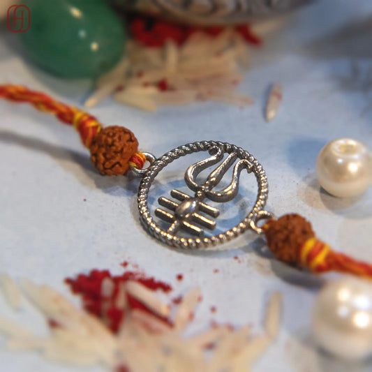 trishul silver rakhi Hardik Jewels